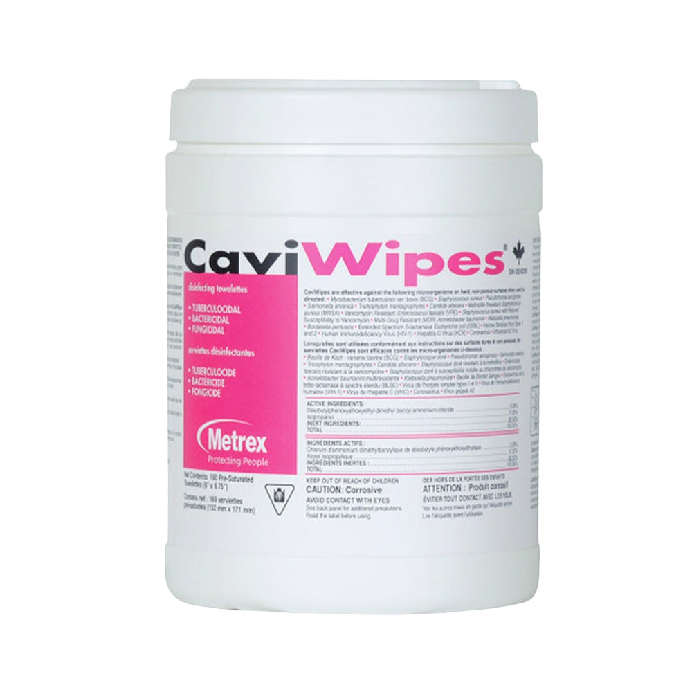 Original Metrex CaviWipes Canadian 160-wipe canister; supplied as one canister