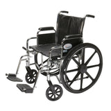Cardinal Health Wheelchair with Swing-Away Footrests & Removable Desk Armrests – Chrome Finish