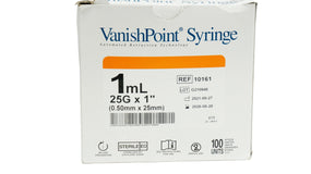VanishPoint® Safety Syringe with Retractable Needle; 1 cc (mL), 25G x 1" (2.54 cm)