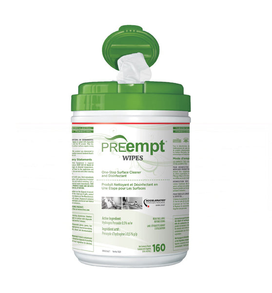 PREempt surface disinfectant wipes, 160-wipe canister