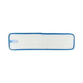 Medline 18-inch Premium Microfiber Super Mop pad, blue-edged white pad