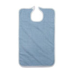 Medline blue terry adult clothing protector with hook-and-loop neck closure
