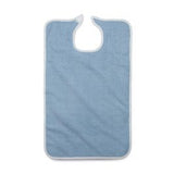 Medline blue terry adult clothing protector with hook-and-loop neck closure