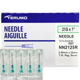 Terumo® Standard Hypodermic Needle; 21G x 1" (2.54 cm), UTW, green — Box of 100