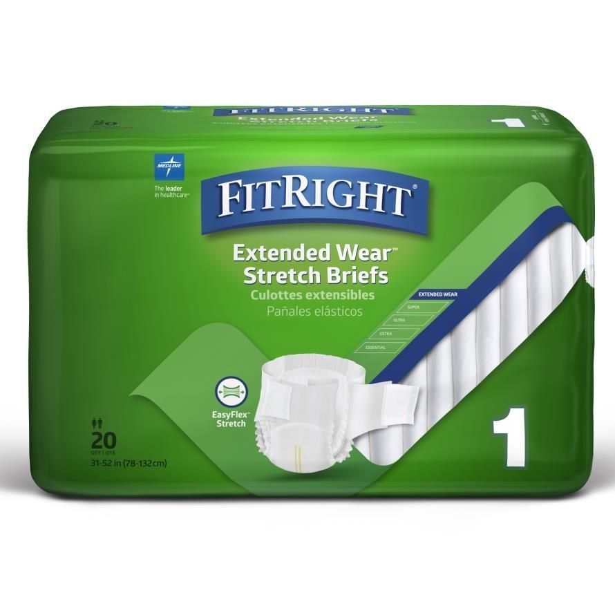 FitRight® Extended-Wear Stretch Briefs; Size 1