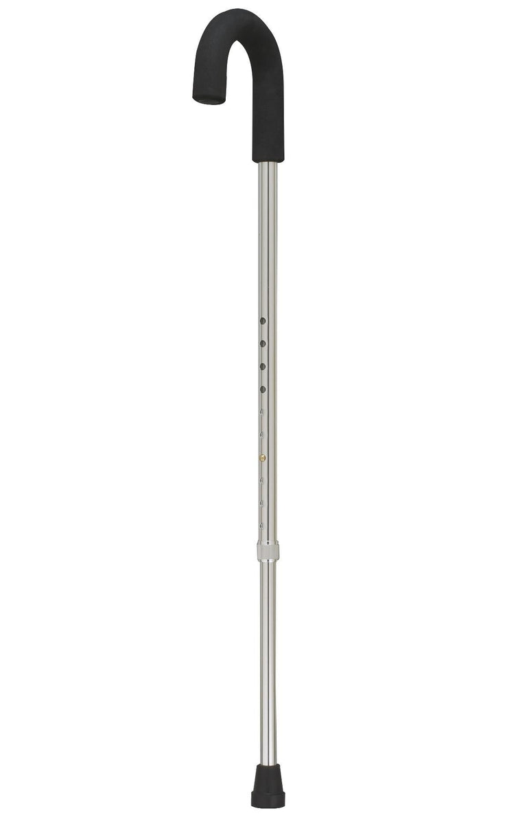 Shepherd's Crook Handled Cane; Chrome Cane — Case of 6