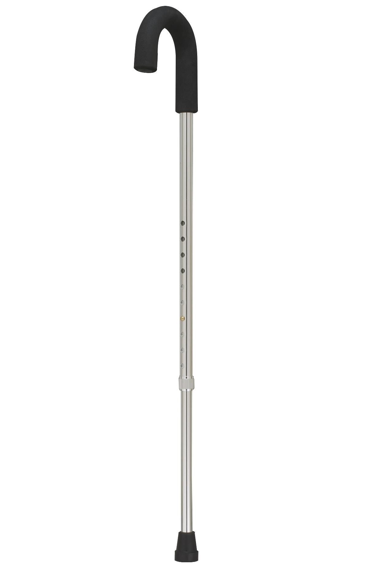 Shepherd's Crook Handled Cane; Chrome Cane — Case of 6