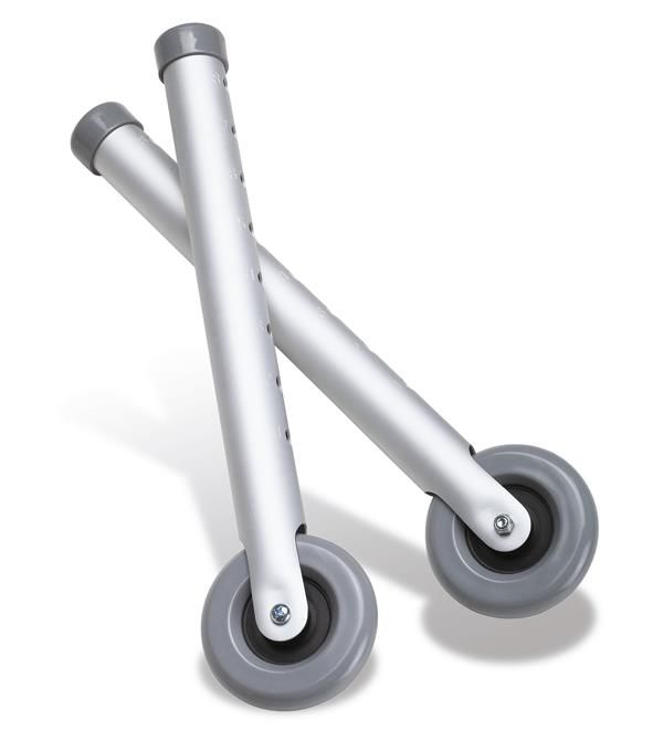3" Wheel for Walkers; Footpiece Set with 3" Wheels for Walkers, 3/CS — Pair