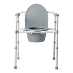 Standard Steel Commode; Includes Seat with Lid, Bucket, Armrests, and Splashguard — Case of 4