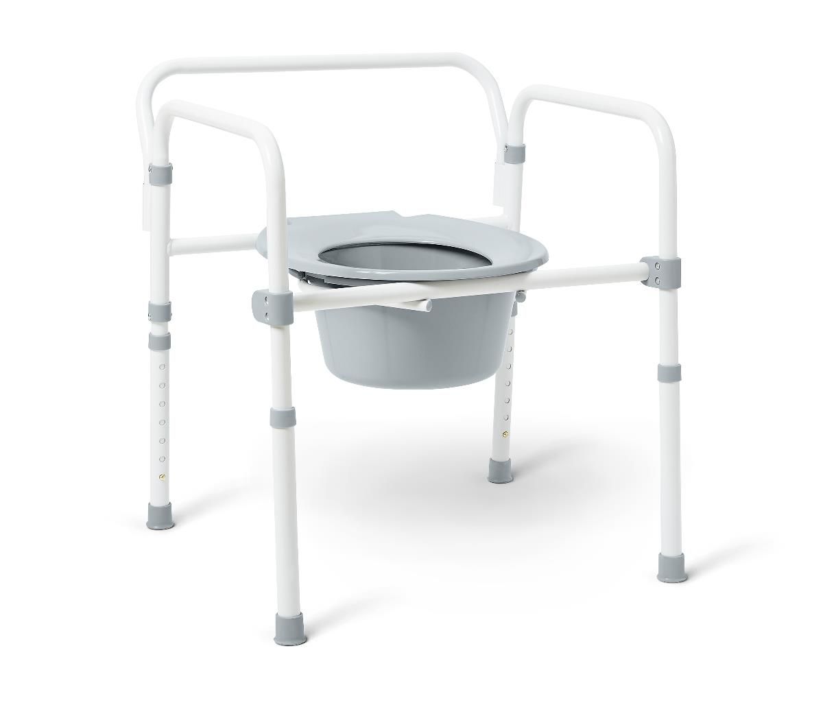 3-in-1 Elongated Folding Commode; No Seat Lid or Armrests, 4/CS — Case of 4