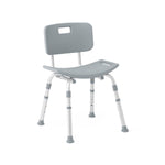Aluminum Shower Chair with Back; Gray Knockdown Shower Chair, 4/CS