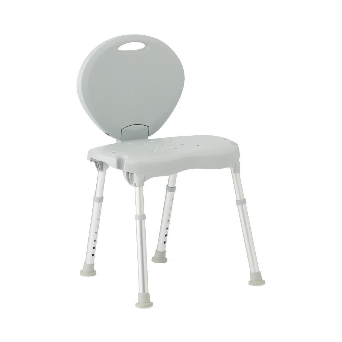 Aluminum Shower Chair with Back; Folding Shower Chair with Backrest, 300 lb. Weight Capacity, I EA