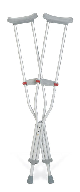 Aluminum Crutch with Red-Dot Hand Grip; Adult — Case of 8 Pairs