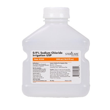 0.9% Sodium Chloride Irrigation USP, 500mL — Case of 18