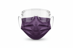 ASTM Level 3 face mask with shield, lilac