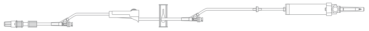 Medline Gravity108 IV administration set supplier schematic; illustration is not to scale