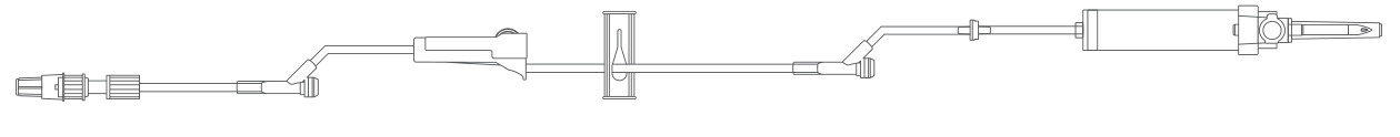 Medline Gravity96 IV administration set supplier schematic; illustration is not to scale