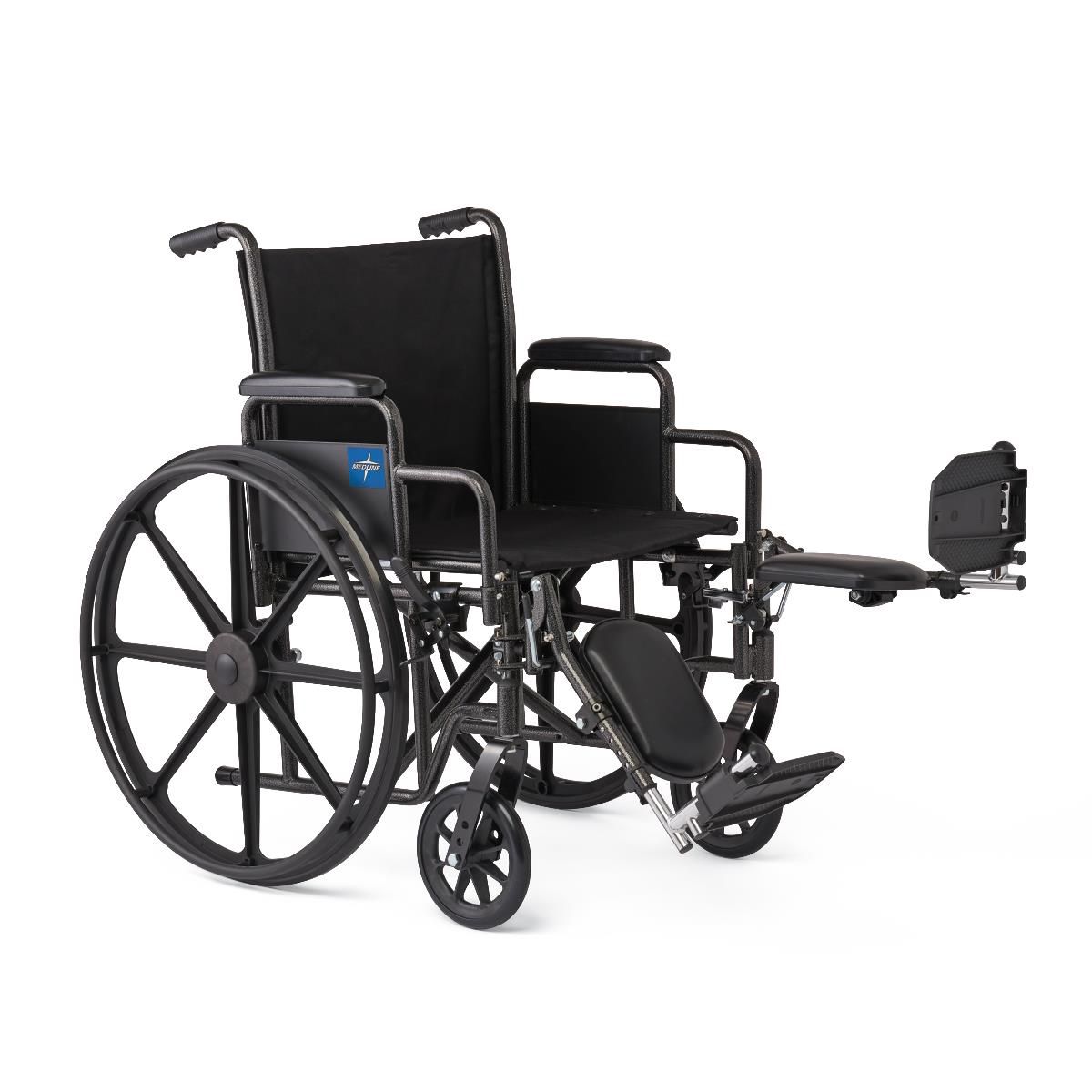 Guardian K1 Series Wheelchair; 16" (40.64 cm), Nylon, Swing-Back Desk Length Arms, Elevating Leg Rests