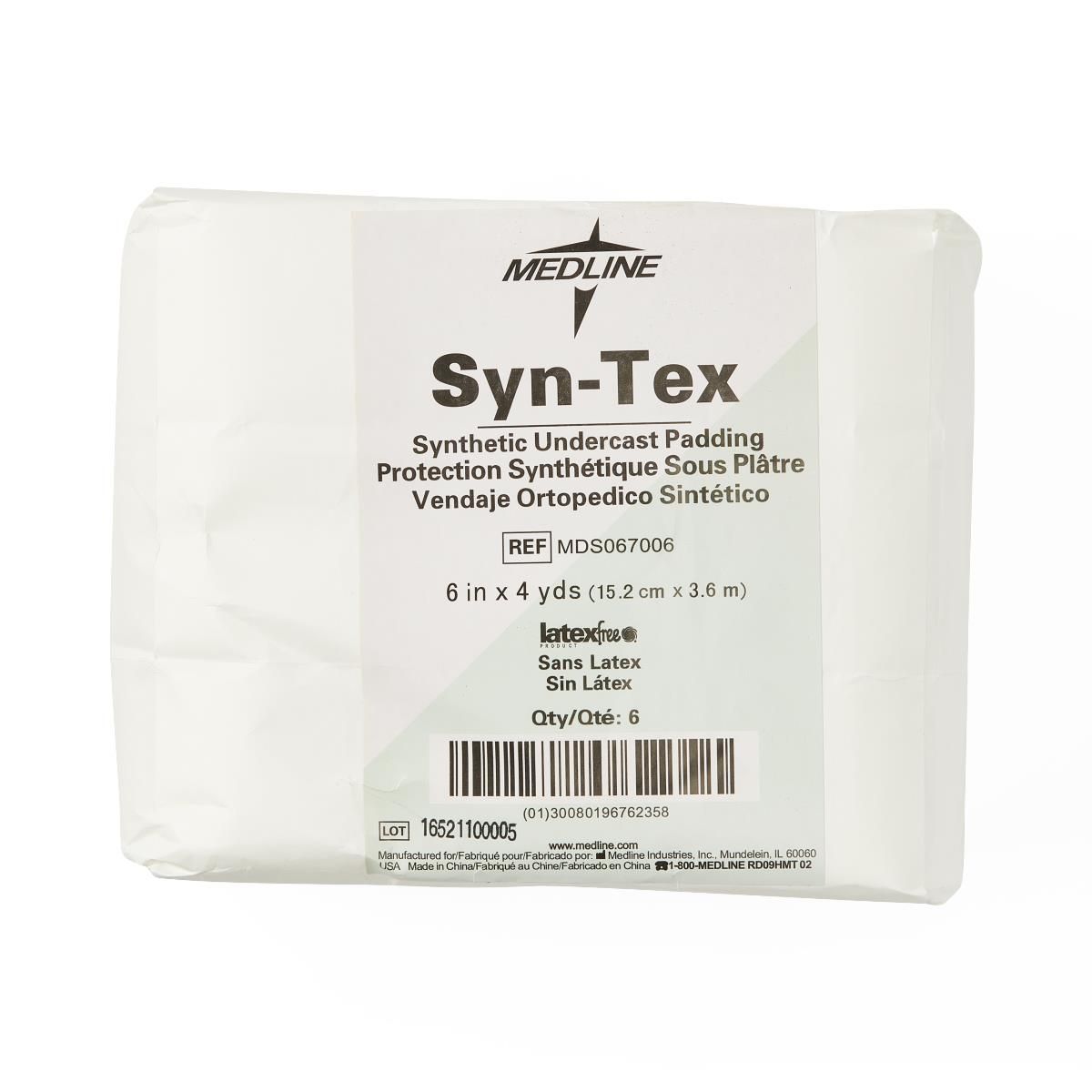 Syn-Tex Synthetic Cast Padding, Non-Sterile; 6" x 4 yd. (15.24 cm x 3.65 m) — Case of 36