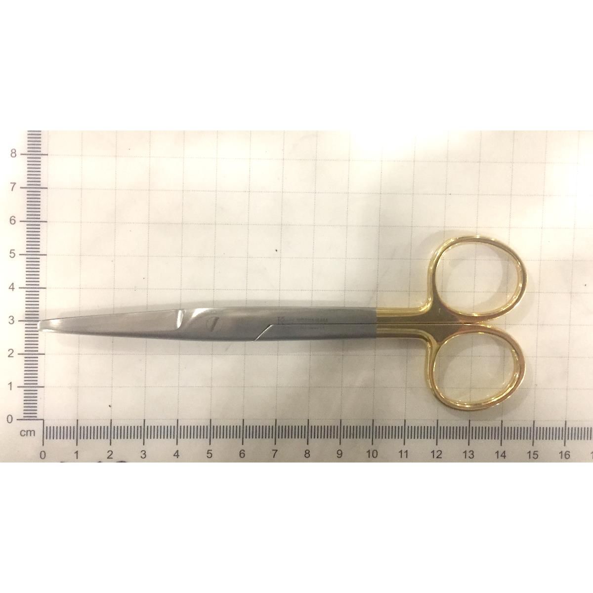Konig Mayo Tungsten Carbide Dissecting Scissors; Straight, 5.5" (14 cm), Beveled Blades