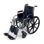 Excel 2000 Series Wheelchair; 16" (41 cm), Removable Desk-Length Arms, Elevating Leg Rests, Navy