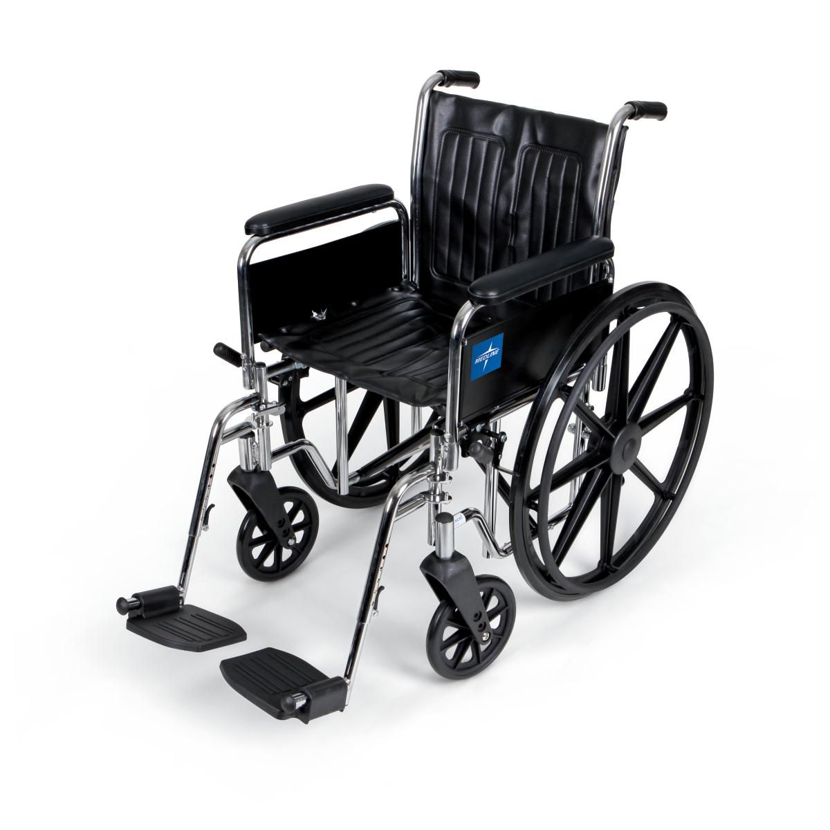 Excel 2000 Series Wheelchair; 20" (50.8cm), Removable Full-Length Arms, Swing-Away Footrests