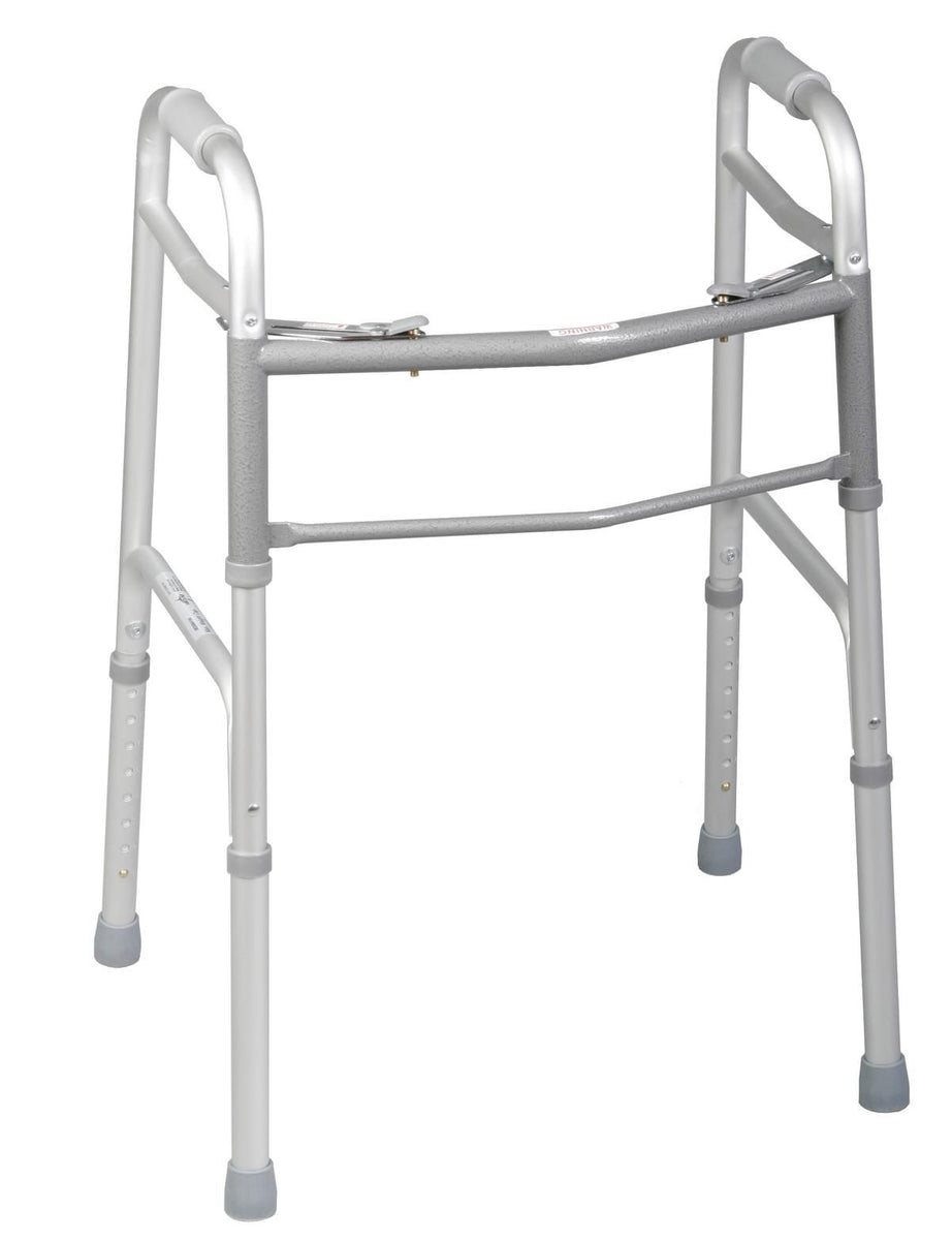 Youth 2-Button Folding Walker without Wheels; Junior Walker, 2 Button, Folding, 1" Adjustable