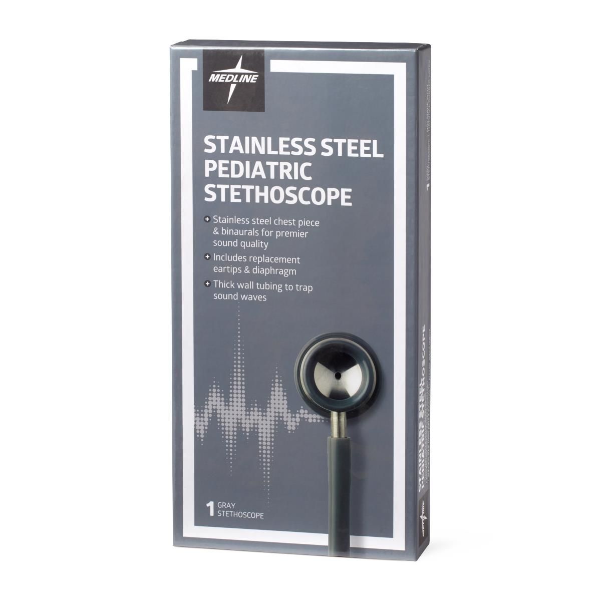 Stethoscope, Pediatric, Stnlss Stl, Gry