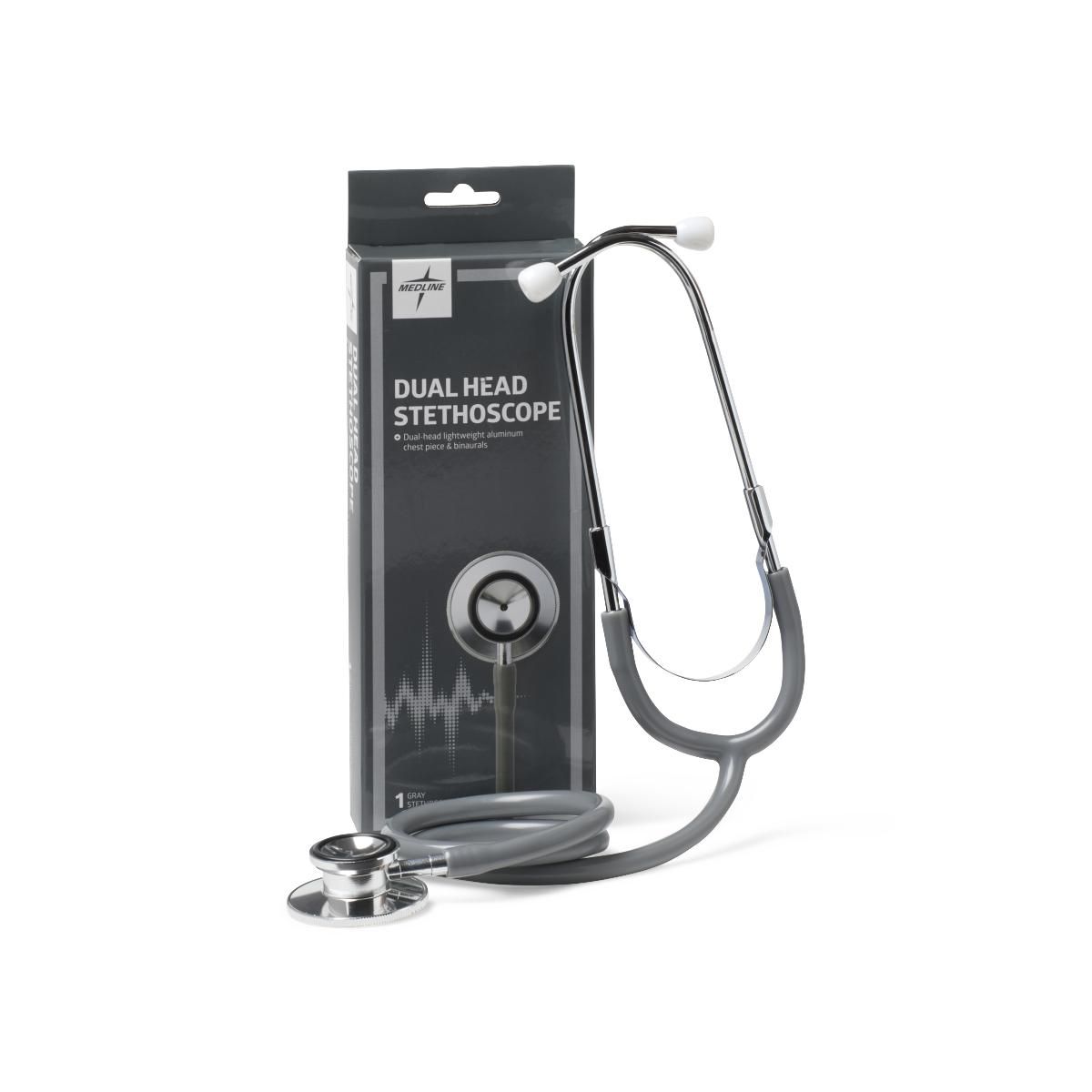Lightweight Dual-Head Stethoscope, 22" (56 cm); Gray