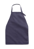 Medline navy apron-style bib with snap closure, model MDT014113NAVY