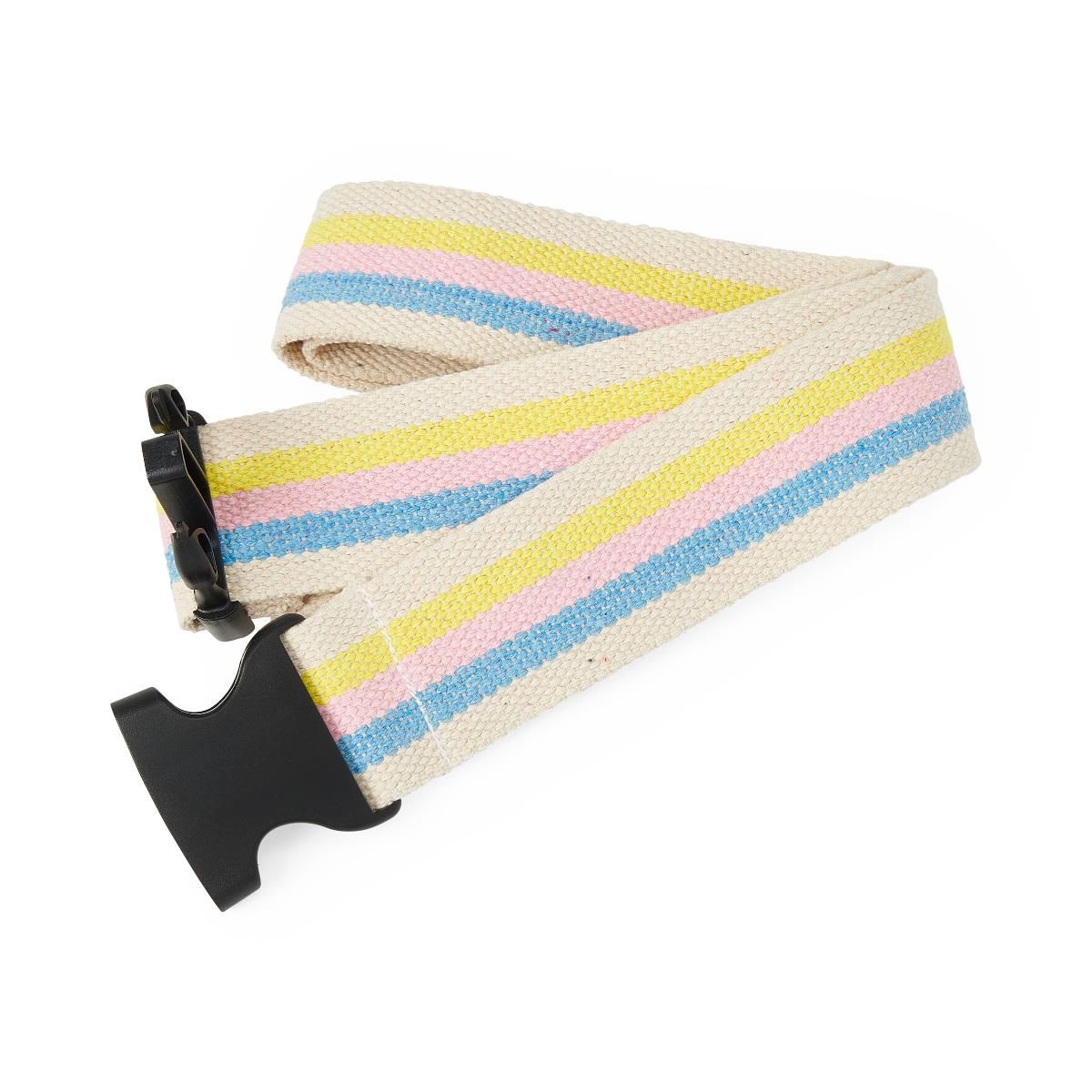 Transfer/Gait Belt; 2" x 60" (5 cm x 152 cm), Multicolor Pastel, with Plastic Buckle