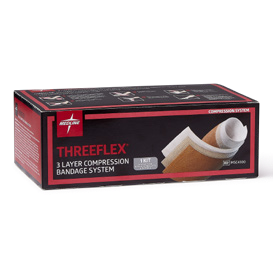 Medline ThreeFlex actual manufacturer catalogue packaging; selected format and case of eight systems specified in listing