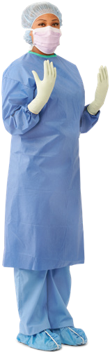 Medline EclipseGown actual supplier catalogue photograph; specified model and selling quantity supplied