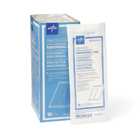 Medline AbdominalSterile manufacturer source family photograph; selected size and pack may differ