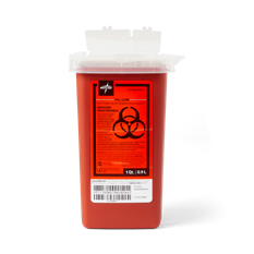 Medline MDS705110 red 1 quart phlebotomy sharps container
