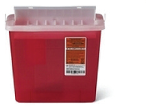 Medline MDS705153 red 5 quart horizontal drop sharps container