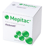 Actual supplier catalogue photograph of Mepitac tape; selected width and selling quantity are stated in the product listing.