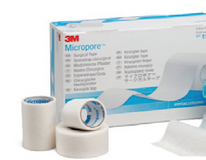 Actual supplier catalogue photograph of Micropore tape; selected width and selling quantity are stated in the product listing.
