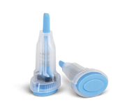 Medline light blue 28-gauge push-button safety lancet, 1.6 mm depth