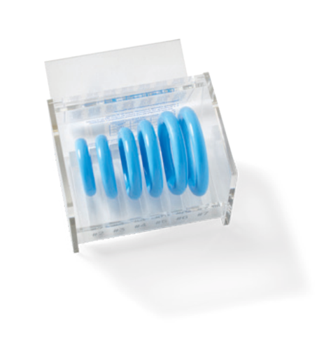 Medline MDS6310000 reusable pessary fitting set with six blue rings and storage case