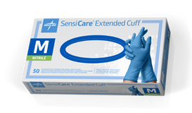 SensiExt glove family packaging from Medline catalogue; pictured size is illustrative