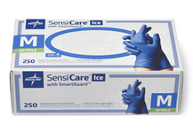 SensiIce glove family packaging from Medline catalogue; pictured size is illustrative