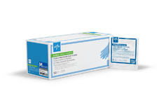 SterileNitrile glove family packaging from Medline catalogue; pictured size is illustrative