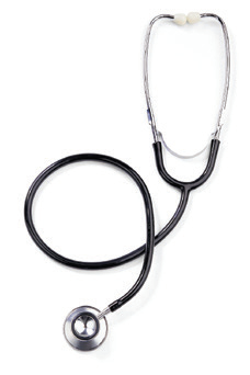 Medline DualHead stethoscope actual manufacturer catalogue photograph in black; selected colour specified in listing