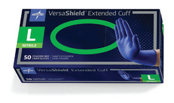 VersaExt glove family packaging from Medline catalogue; pictured size is illustrative