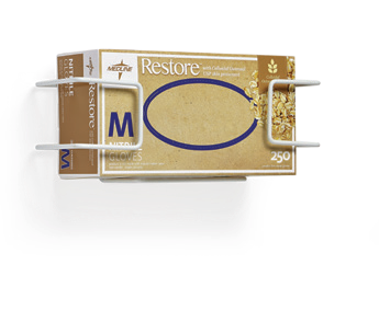 Medline single-box white coated-wire glove dispenser