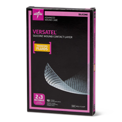 Medline Versatel manufacturer catalogue family photograph; selected dressing dimensions and pack quantity may differ