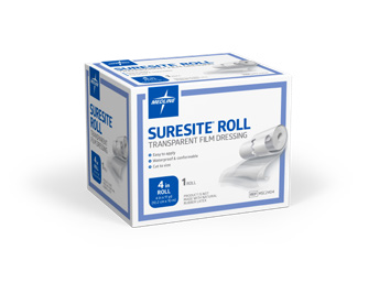 Medline SurefilmRoll source catalogue photograph; selected size, format and pack quantity are specified separately