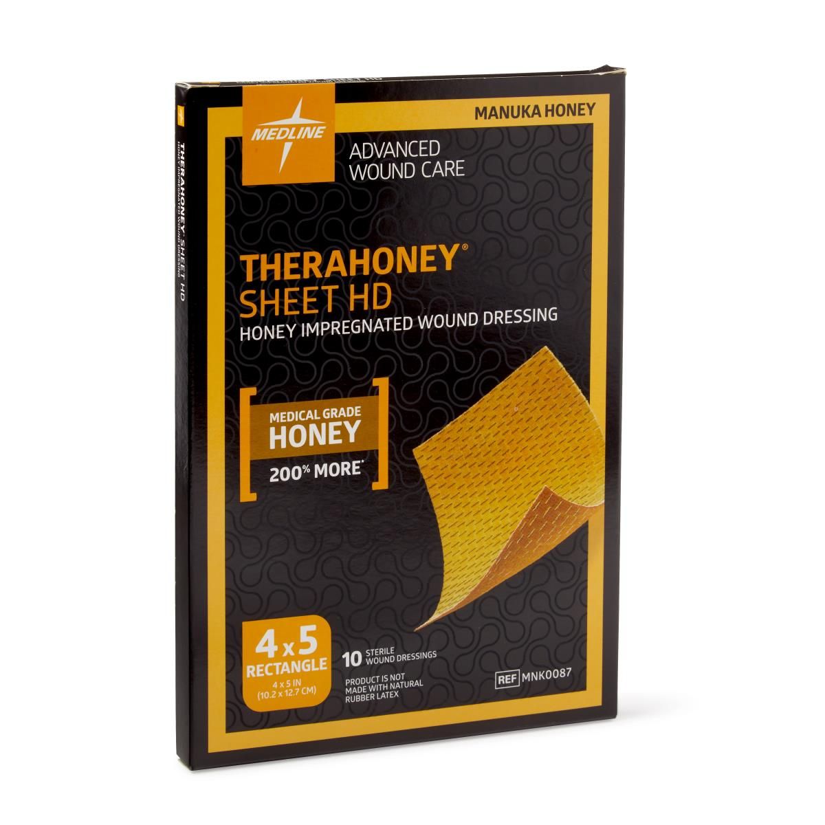 TheraHoney® HD Honey Wound Dressing; 4" x 4.75" (10 cm x 12 cm), Sheet — Box of 10