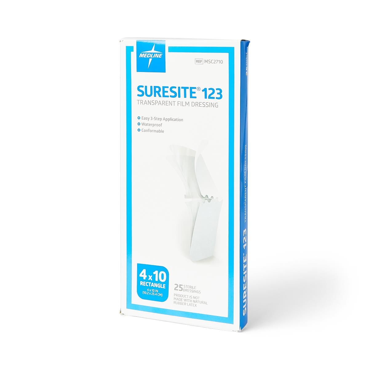 Suresite® 123 Transparent Film Dressing; 4" x 10" (10 cm x 25 cm) — Case of 100